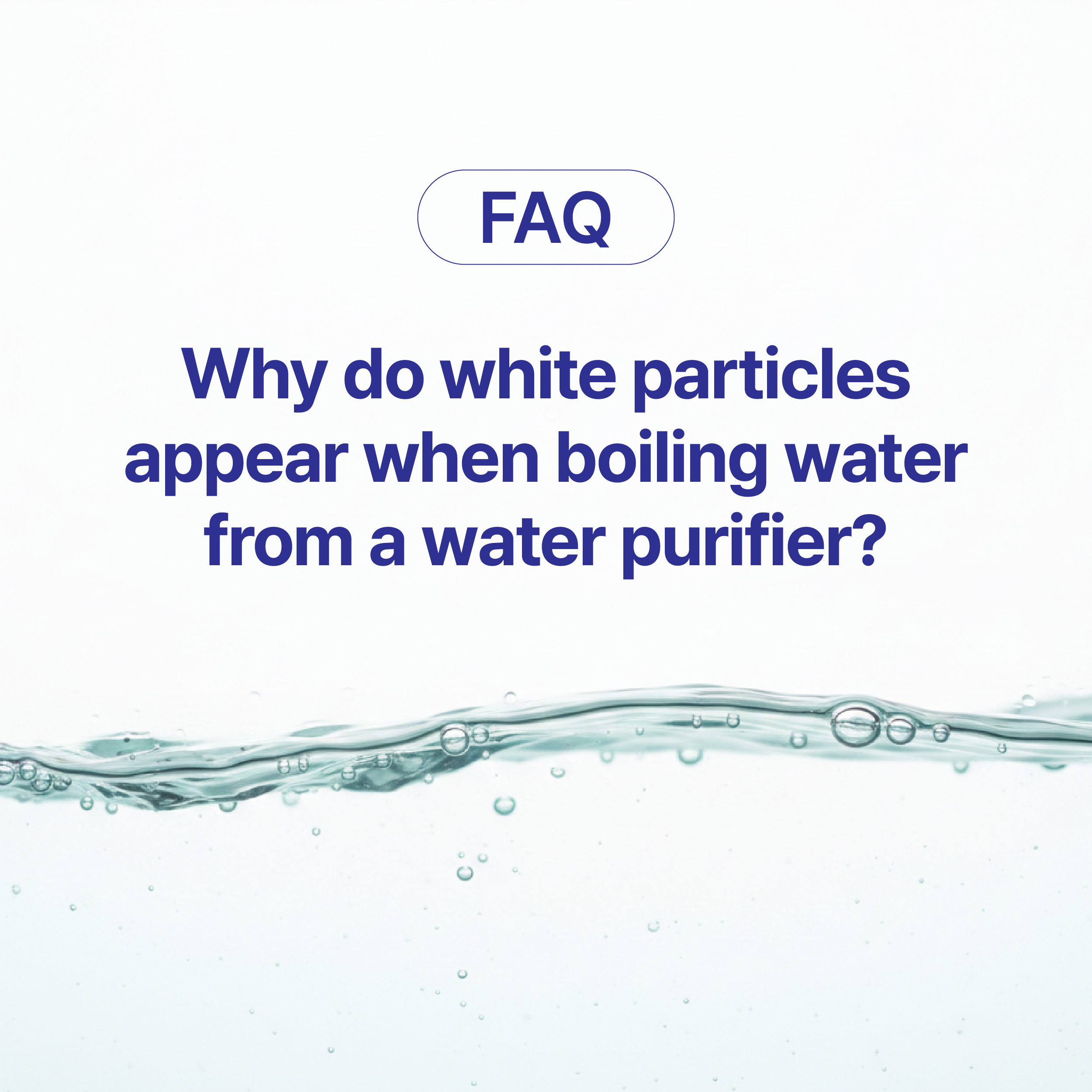 Why does white particles when boiling water from a water purifier?