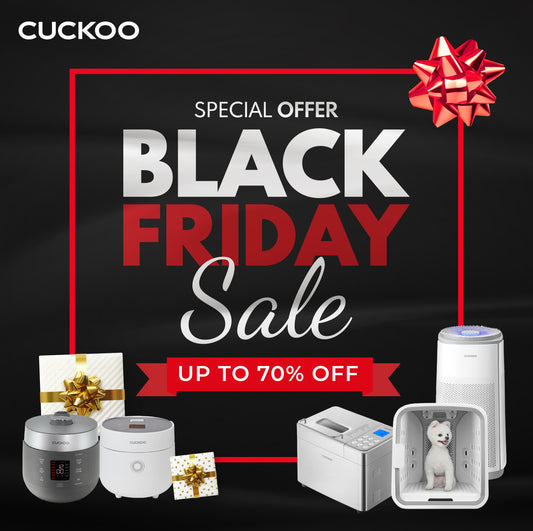 Discover the best early black friday deals at CUCKOO including rice cooker black friday, air purifier black friday, bidet black friday, black friday bread maker on sale and more!
