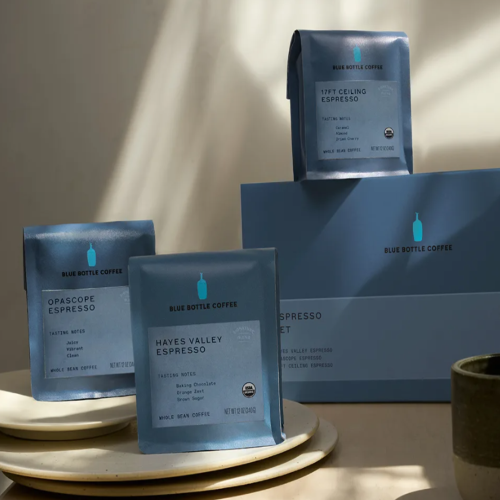 [A08] Blue Bottle Whole Bean Coffee 3-Pack Gift Box- Espresso Set