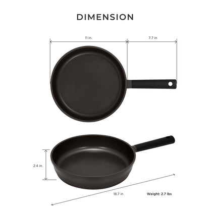 [A01] Cuckoo 11 in 8-Layer Titanium Diamond & Ceramic Nonstick Wok Pan (CFP-B2810HGB)