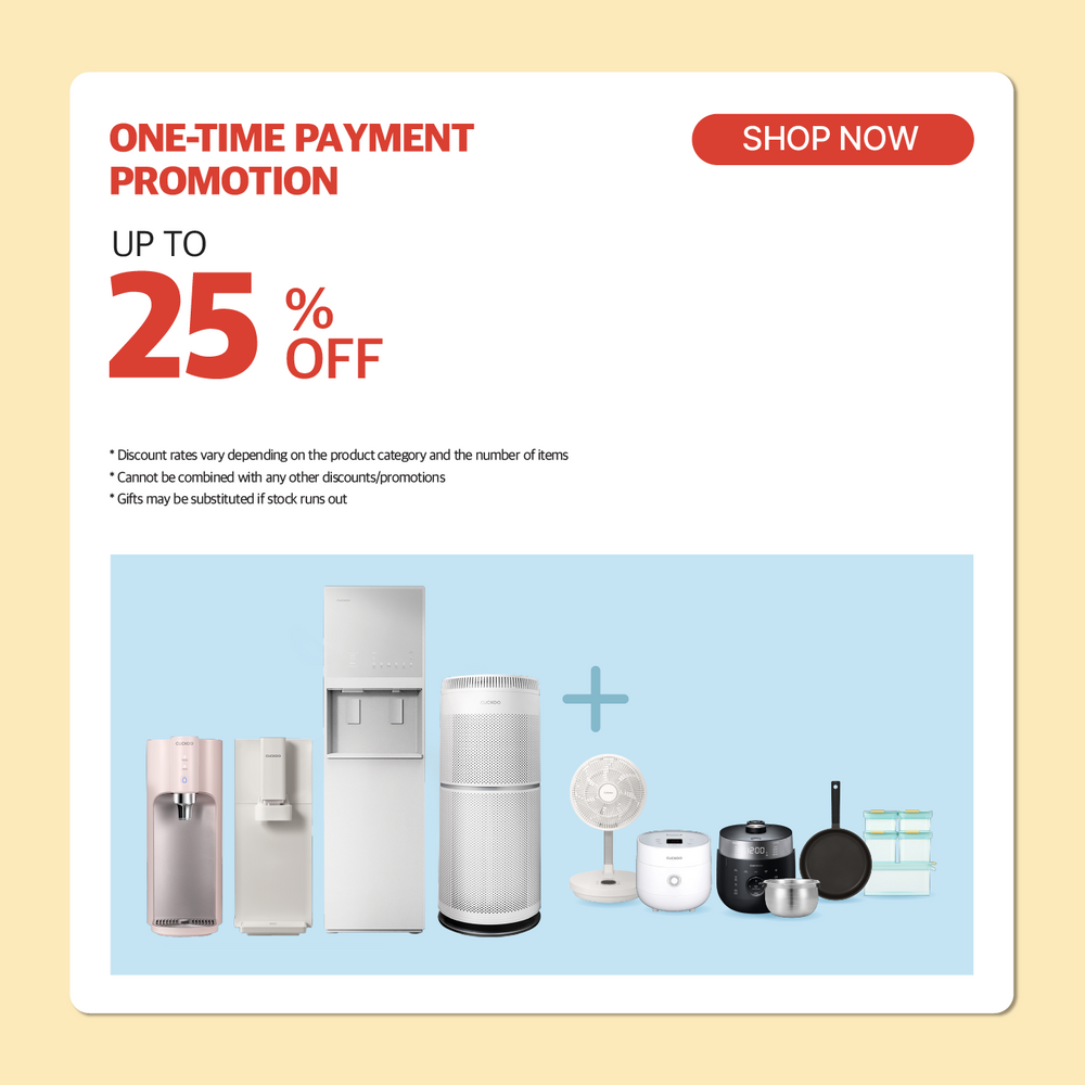 Promotional banner offering up to 25% off home appliances.