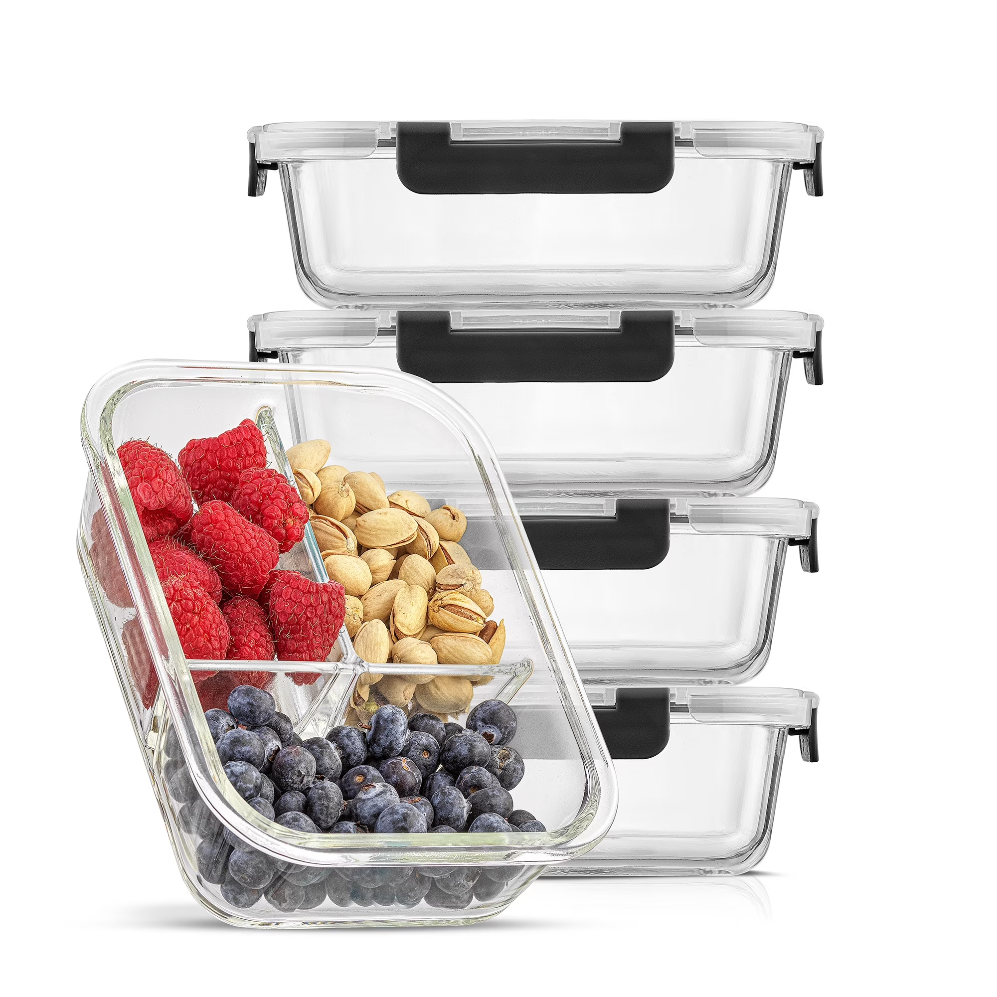 [A03] JoyJolt	3-Section Meal Prep Storage Containers, Set of 5