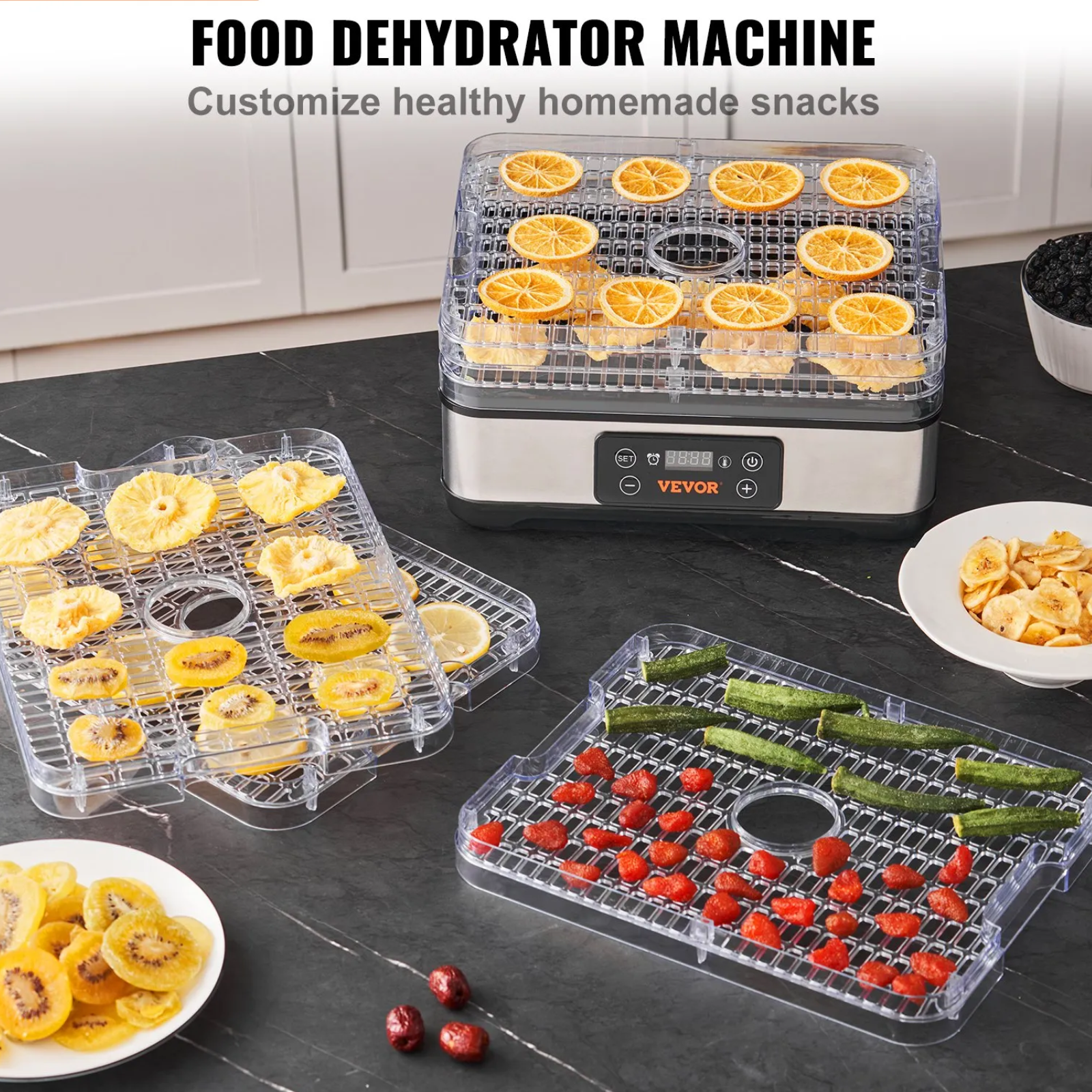 [A05] Vevor Food Dehydrator Machine, 5-Tray Fruit Dehydrator